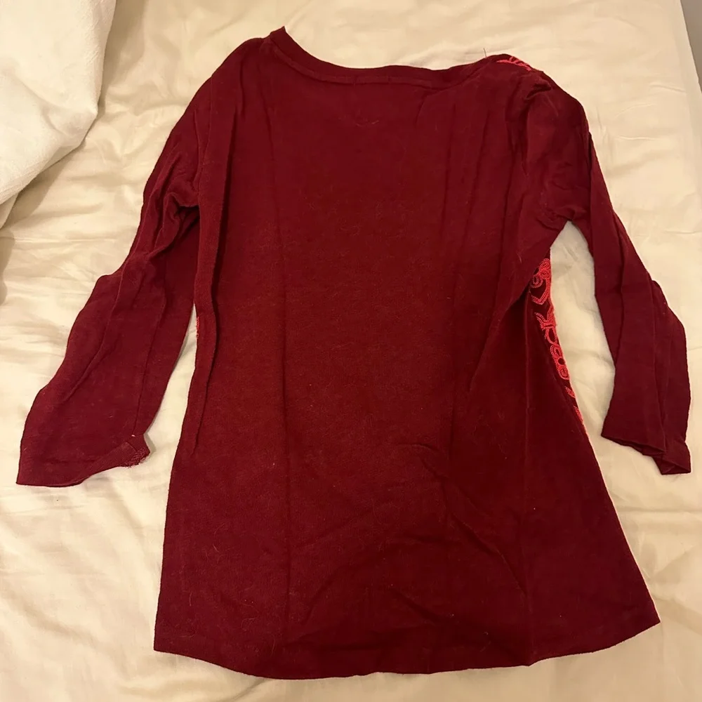 J.Crew Red Lace Decal Shirt